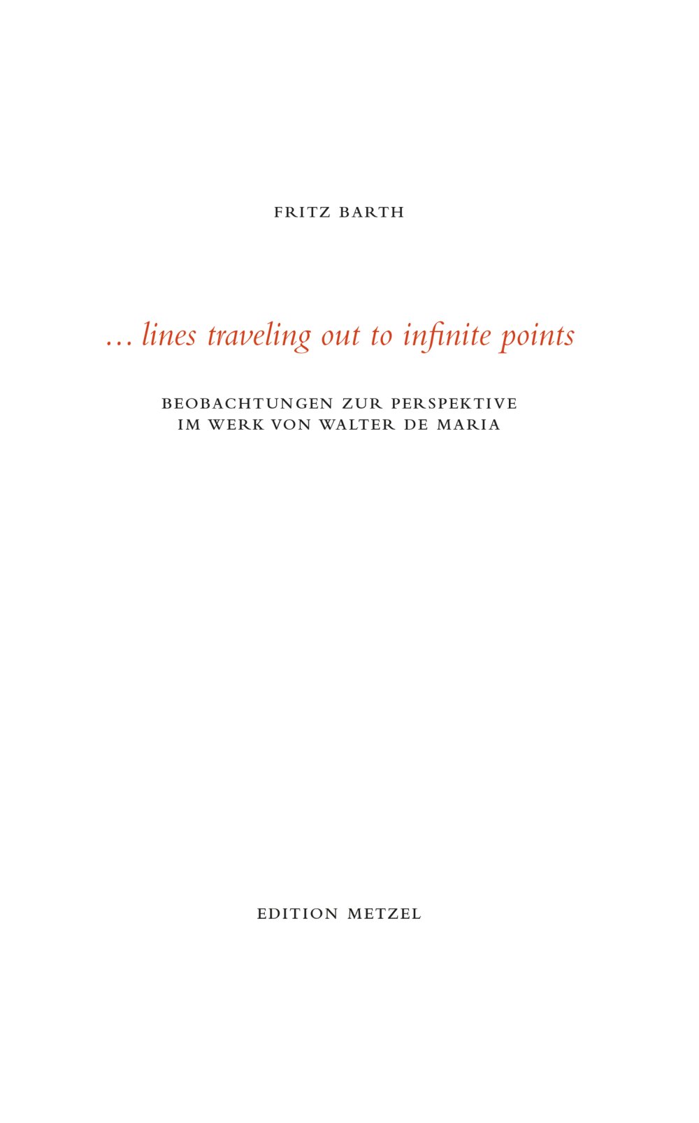 cover: ... lines travelling out to infinite points