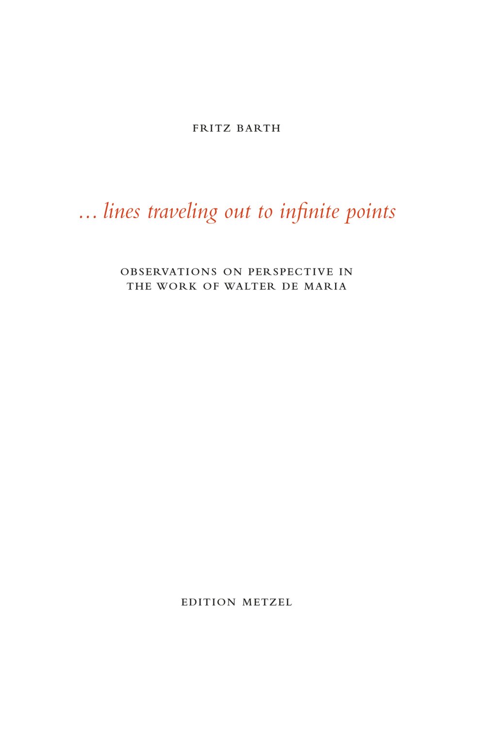 cover: ... lines travelling out to infinite points