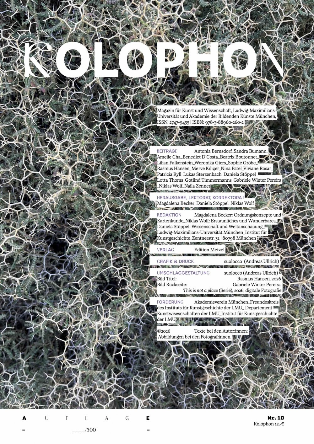 cover: colophon. # 10: Kolophon